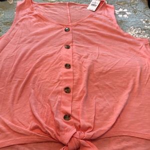 NWT Loft Summer top sleeveless with front tie sz L